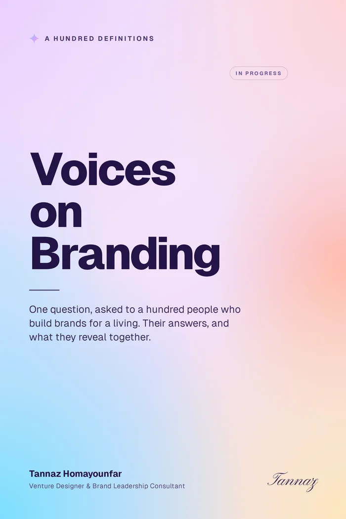 Voices on Branding, a book by Tannaz Homayounfar